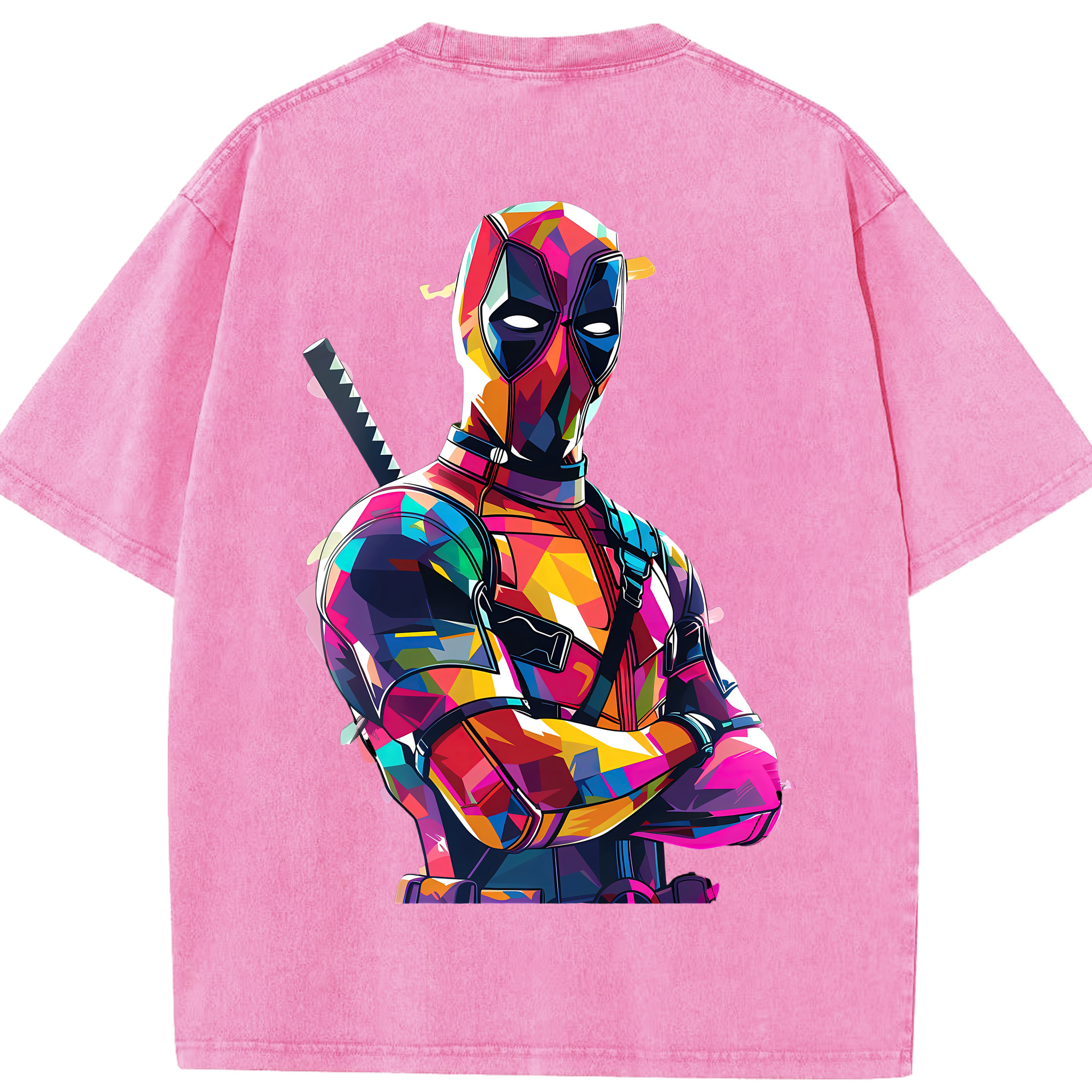 （画像用） Deadpool デッドプール 綿100% ヴィンテージ風 半袖Tシャツ（背面プリント）
